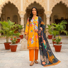 3 Pcs Lawn Unstitched Suit 114