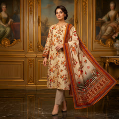 3 Pcs Lawn Unstitched Suit 127