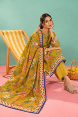 Shirt,Trouser & Dupatta Unstitched Linen 3 Piece 36