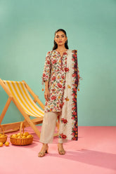Shirt,Trouser & Dupatta Unstitched Linen 3 Piece 42