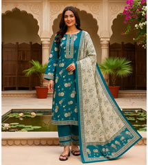 3 Pcs Lawn Unstitched Suit 185