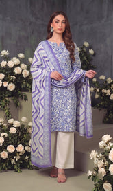 3 Pcs Lawn Unstitched Suit 107