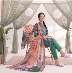 3 Pcs Lawn Unstitched Suit 109