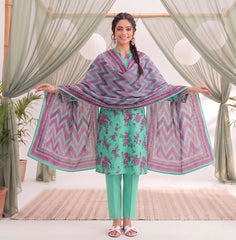 3 Pcs Lawn Unstitched Suit 110