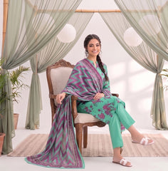 3 Pcs Lawn Unstitched Suit 110