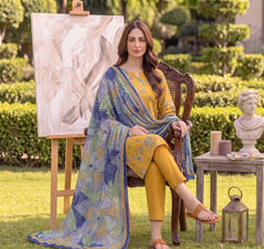 3 Pcs Lawn Unstitched Suit 113
