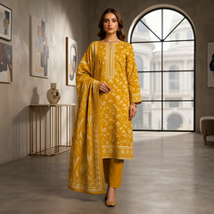 3 Pcs Lawn Unstitched Suit 122