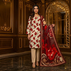 3 Pcs Lawn Unstitched Suit 126