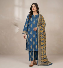 3 Pcs Lawn Unstitched Suit 104
